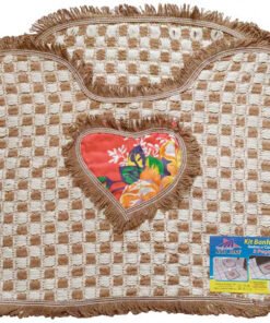 Kit para banheiro xadrez coração 3 peças